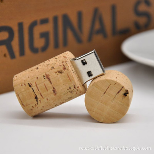Cylinder Wood Design USB Flash Drive Light